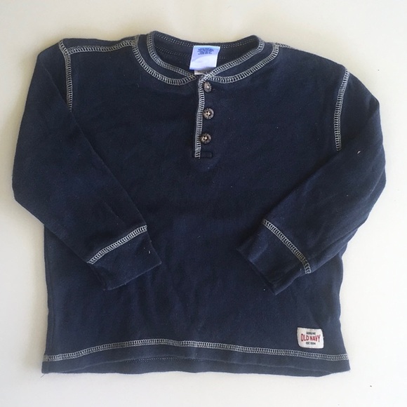 Vintage Old Navy contrast stitch Henley tee 18-24 - Picture 1 of 4